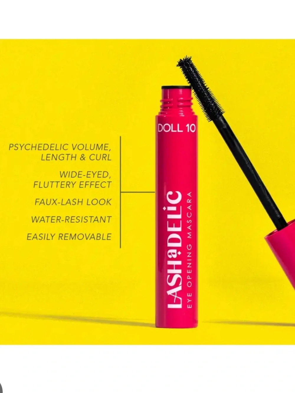 DOLL 10 LASHadelic Eye-Opening Volumizing Mascara Black BNIB